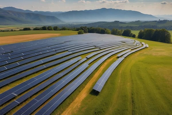 Un champ de panneaux solaires