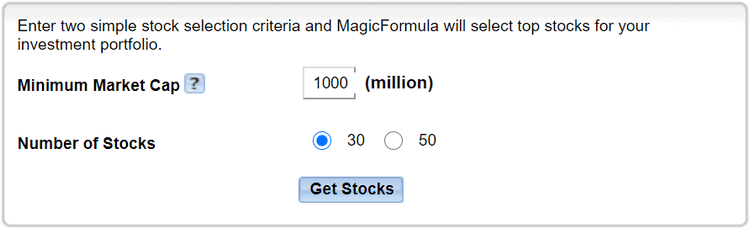 Le screener de la Formule Magique de Joel Greenblatt